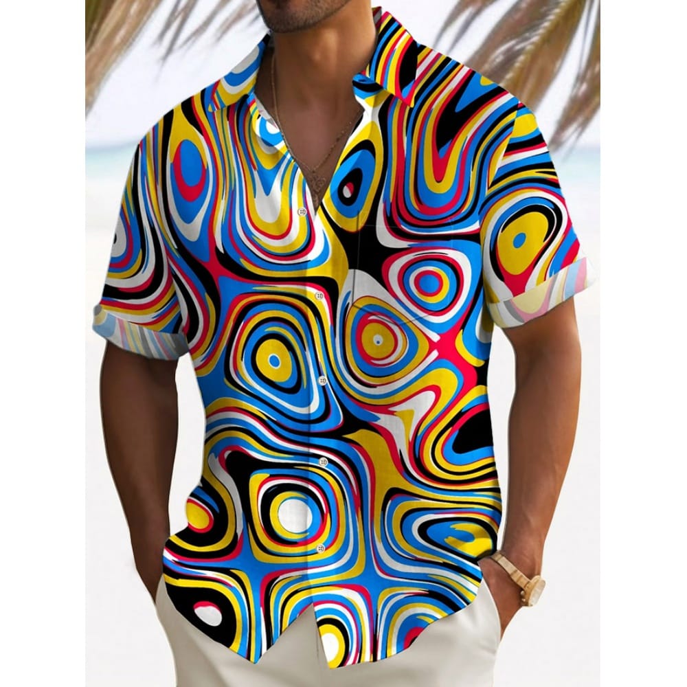 Men's Casual Shirt Hawaiian Shirt Men Summer 3d Print Casual Short Sleeved Shirt For Men Clothing Breathable Shirts