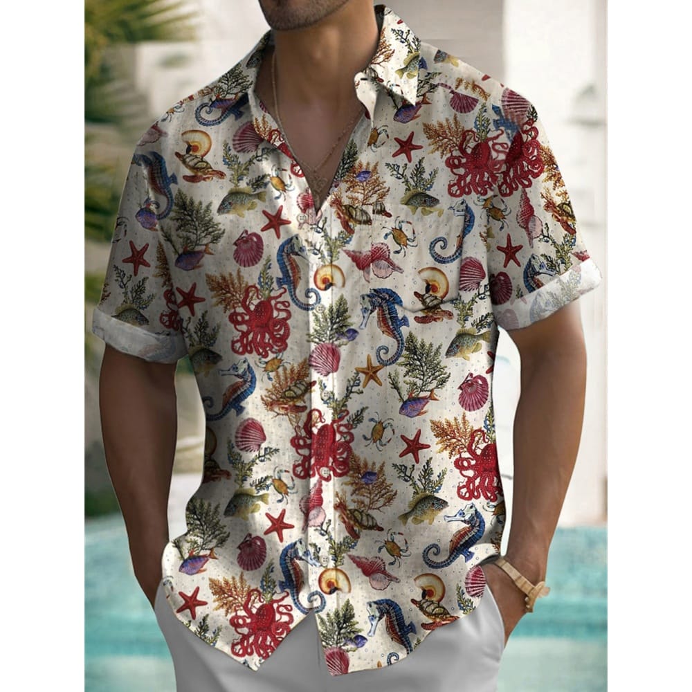 Men's Casual Shirt Hawaiian Shirt Men Summer 3d Print Casual Short Sleeved Shirt For Men Clothing Breathable Shirts