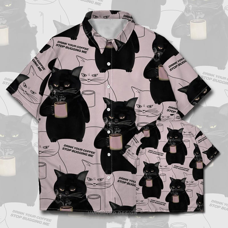 New 2024 Men's Shirt 3d Cool Cat Print Short Sleeve Shirt Harajuku Casual Male Shirt Tops Beach Vacation Hawaiian Shirts For Men