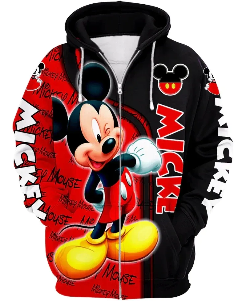 2024 Disney Mickey Mouse 3D Hoodie Men's Womens Casual Sports Pullover 3D Hoodie Fashion Oversized Sweatshirt