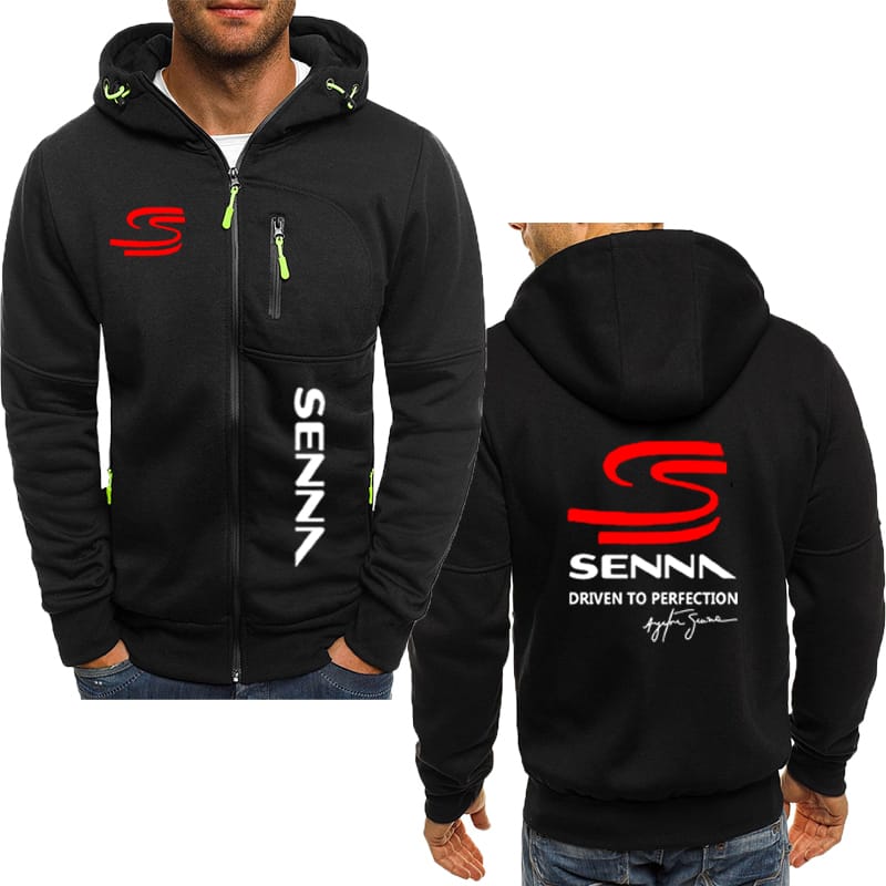 2024 Spring and Autumn sweatshirt Ayrton Senna logo printed hoodie for men High quality Fleece cotton men's Hooded tracksuit