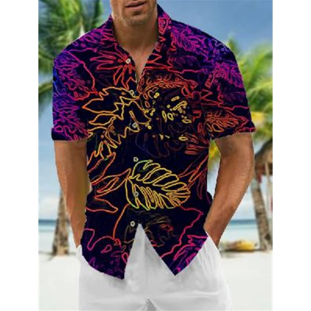Men's Casual Shirt Hawaiian Shirt Men Summer 3d Print Casual Short Sleeved Shirt For Men Clothing Breathable Shirts