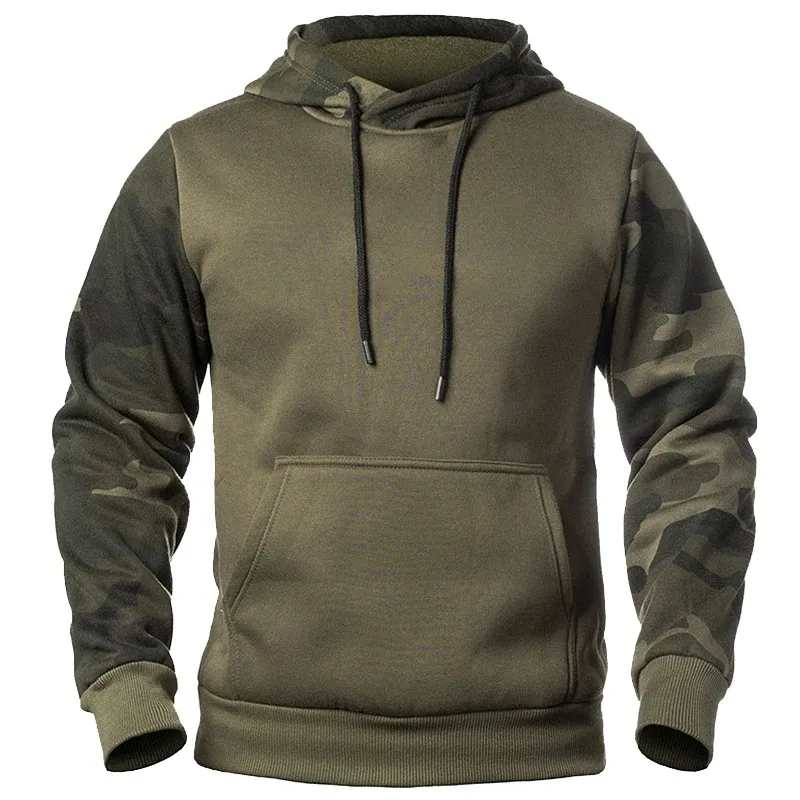 2024 Camouflage Hoodies Men's Casual Slim Fleece Sweatshirt Male Camo Hooded Hip Sweatshirts Autumn Winter Men's Outwear Coats
