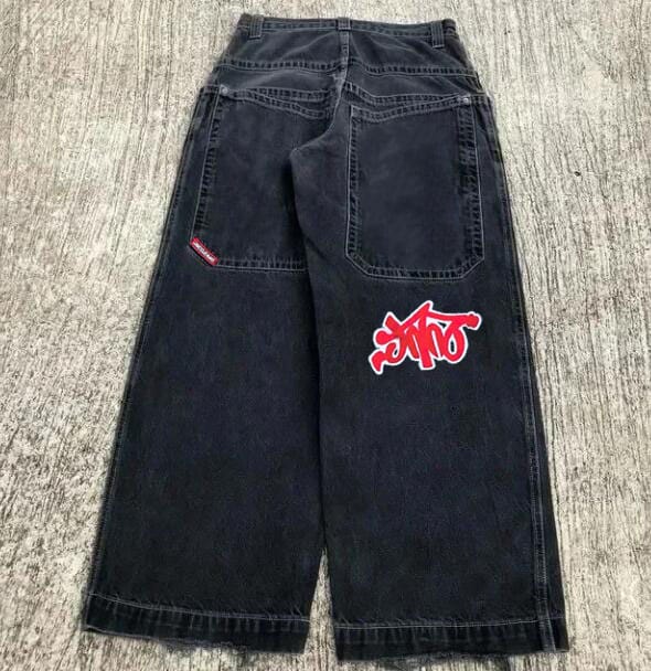 2024 American letter print jeans hip hop men's streetwear trousers loose straight jeans Harajuku Y2K denim trousers  denim