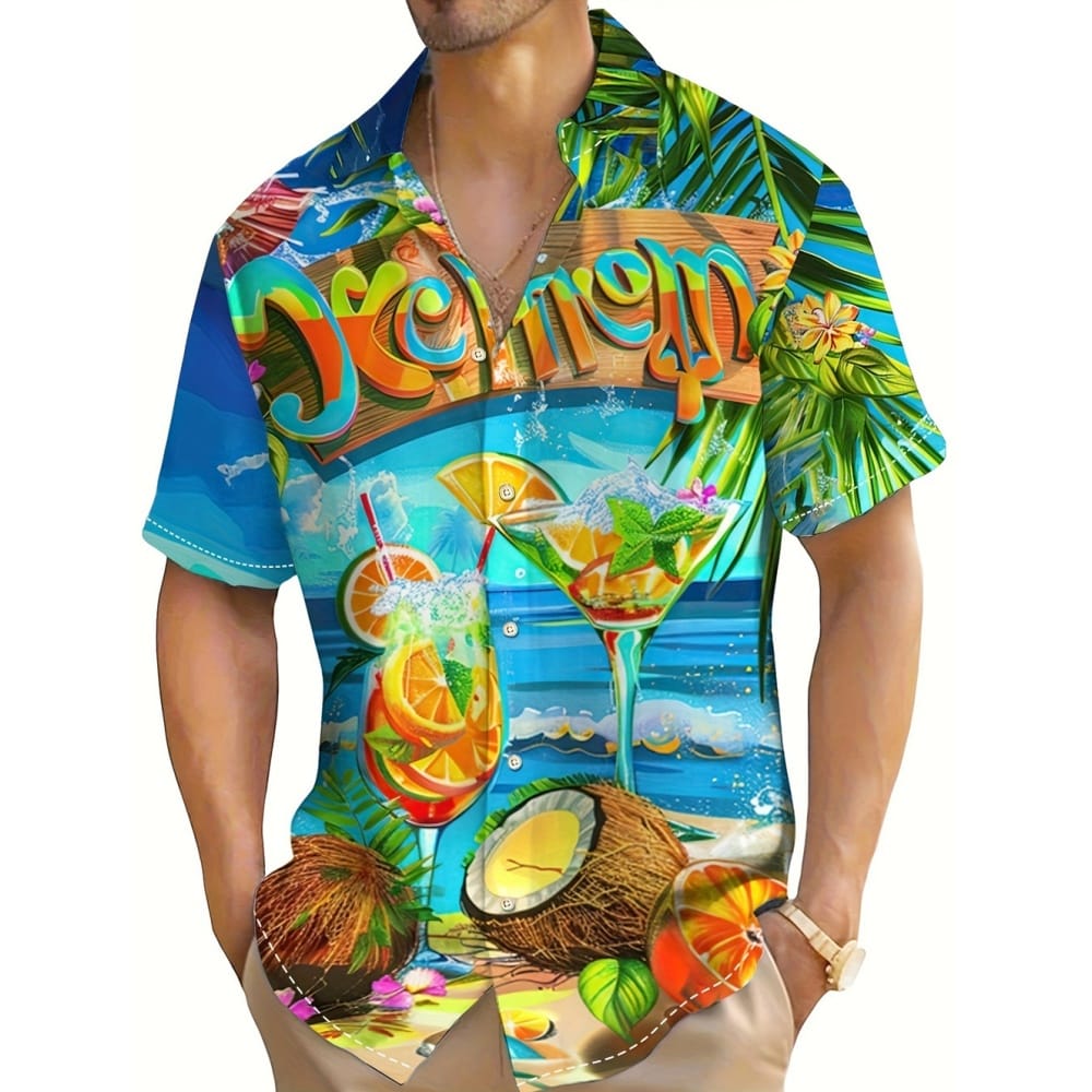 Men's Casual Shirt Hawaiian Shirt Men Summer 3d Print Casual Short Sleeved Shirt For Men Clothing Breathable Shirts