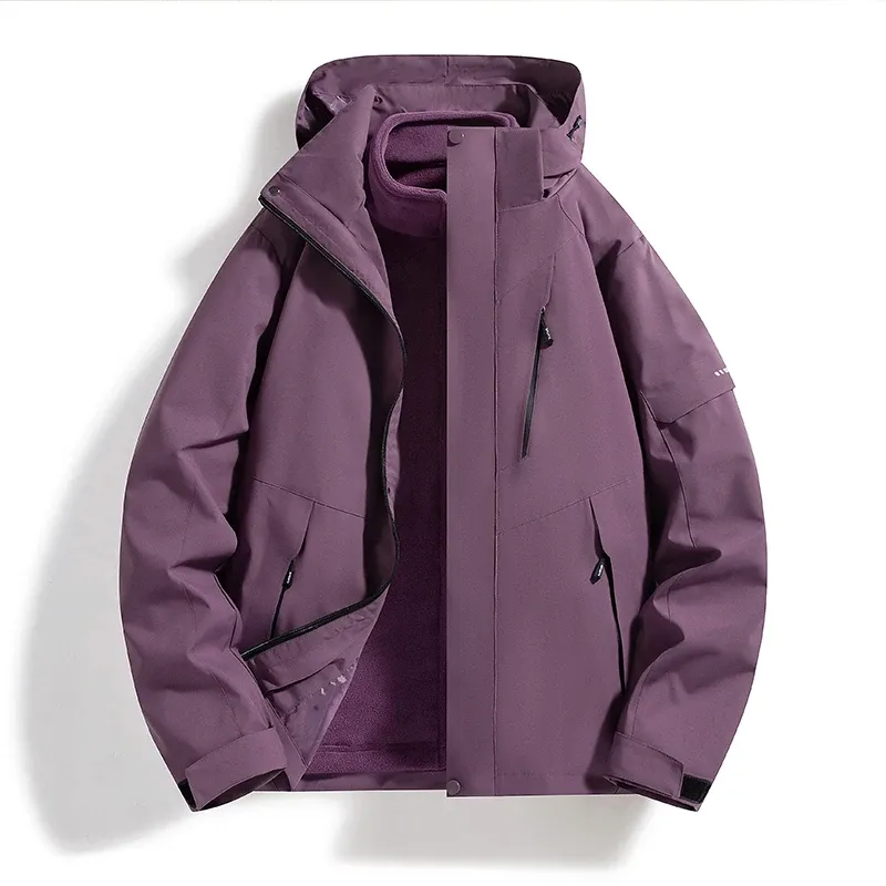 Men's 3-in-1 Stormcoat 2024 New Color blocked Versatile Outdoor Fishing Windbreaker Jacket  Autumn/Winter Men's Warm Coat