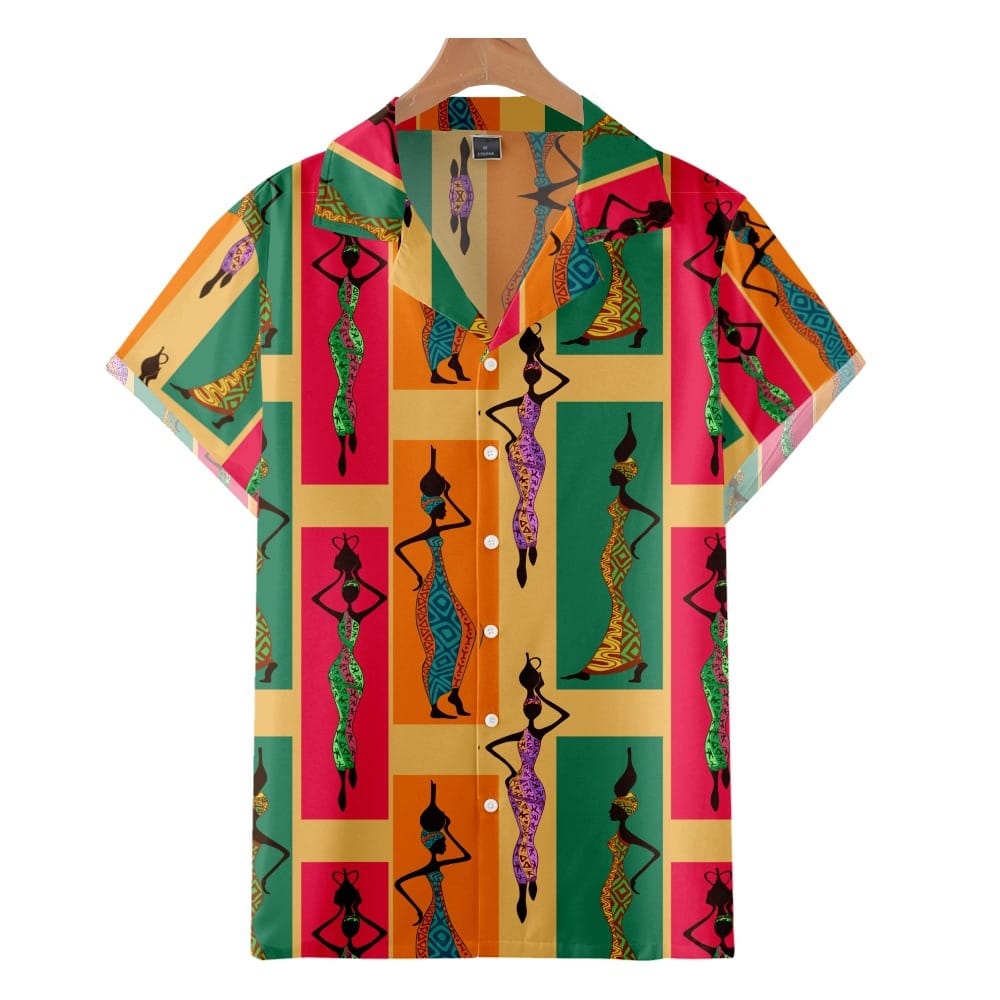 New Men's Hawaii Shirts Short Sleeve Lady Print Hawaiian Style Cuban Shirt Oversized Top 3D Printed Men Summer