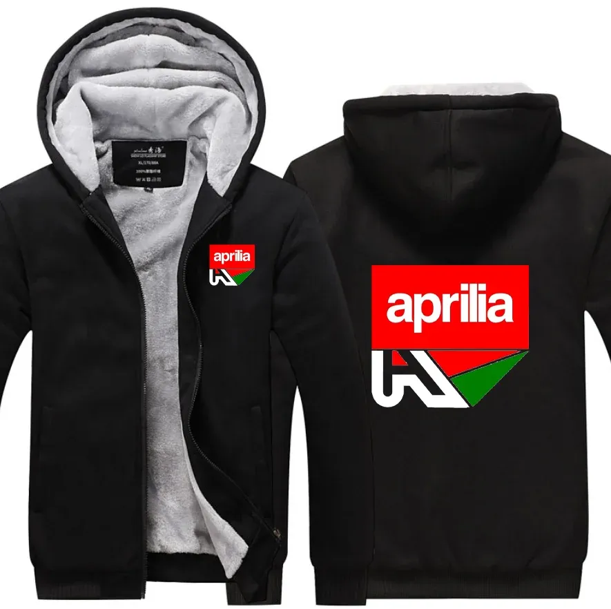 2023 NEW winter printed APRILIA car logo thickened casual coat men's zipper men's Plush coat