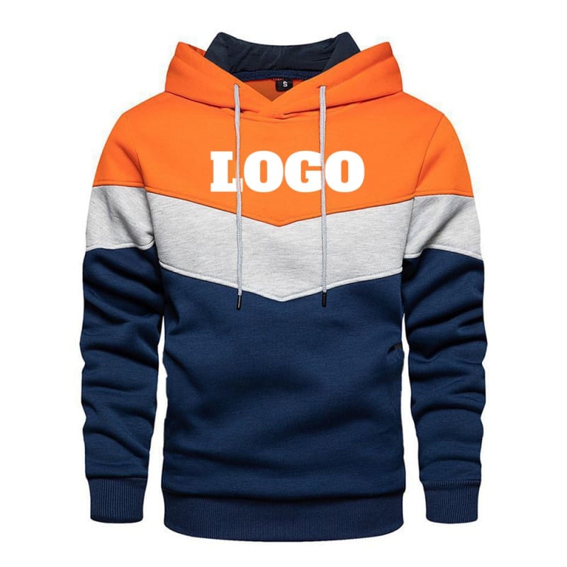 Custom Logo Patchwork Hoodies Men's Fashion Hooded Sweatshirts Male Printed Spring Autumn Streetwear Casual Pullover Coats