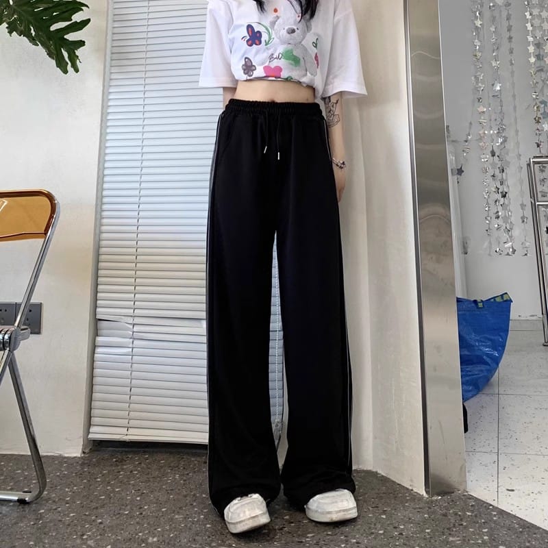 Men's Ice Silk Summer Thin Loose StraightLeisure wide legs Casual Wide Leg Long Pants Youth Boys Summer Sports Guard Pants