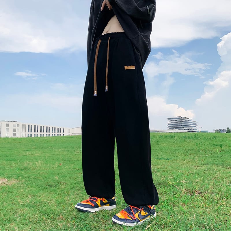 Men's Casual Pants Korean Version Fashionable and Minimalist Hooded Harem Pants Loose and Breathable High Waisted Hip-hop Pants