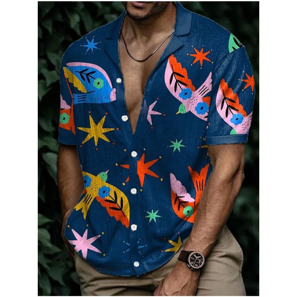 Men's Casual Shirt Hawaiian Shirt Men Summer 3d Print Casual Short Sleeved Shirt For Men Clothing Breathable Shirts