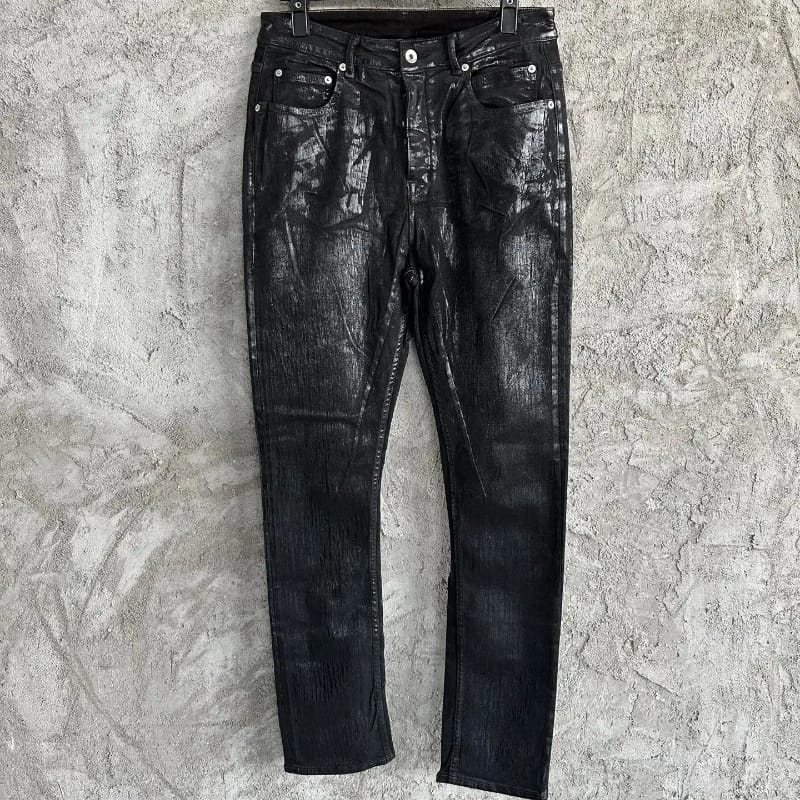Luxury Brand Ro Men's Clothing Wax Surface Men Pants Straight Pants Men's Pants Baggy Male Jeans Jeans for Men Jeans Man Pants