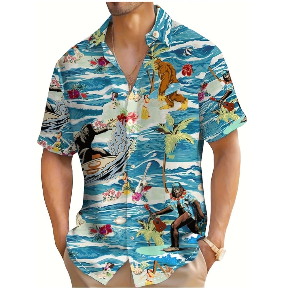 Men's Casual Shirt Hawaiian Shirt Men Summer 3d Print Casual Short Sleeved Shirt For Men Clothing Breathable Shirts