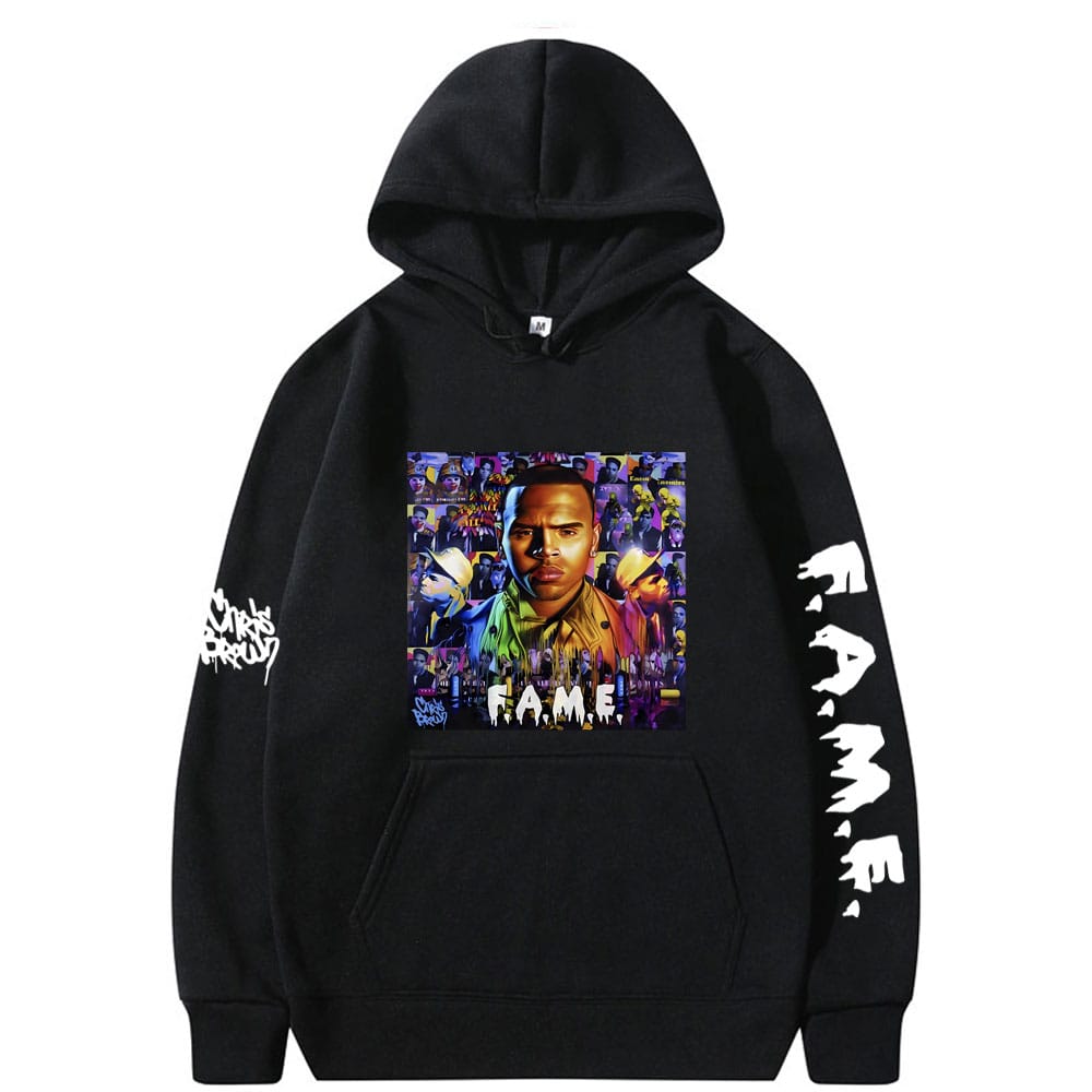 Rapper Chris Brown F.A.M.E. Graphic Hoodie Men's Oversized Vintage Sweatshirt Men Women Hip Hop Casual Hoodies Male Streetwear