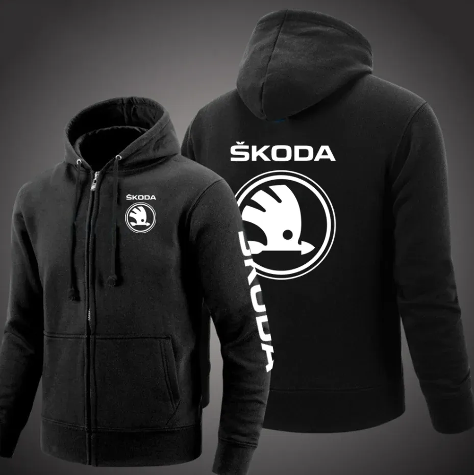 SKODA Motorcycle 2023 Men's New Spring And Autumn Printing Fashionable Hip Hop Casual Harajuku Streetwears Hoodies Tops