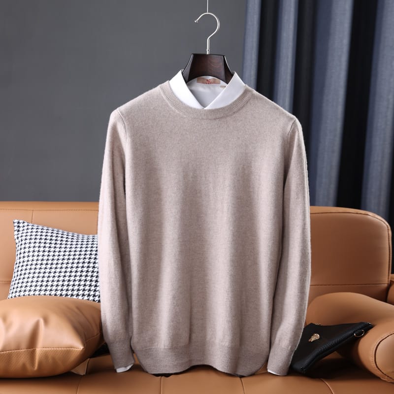 Jueqi men's cashmere sweater v-neck knitted wool underwear 100% pure wool sweater multi-color optional MR-1901