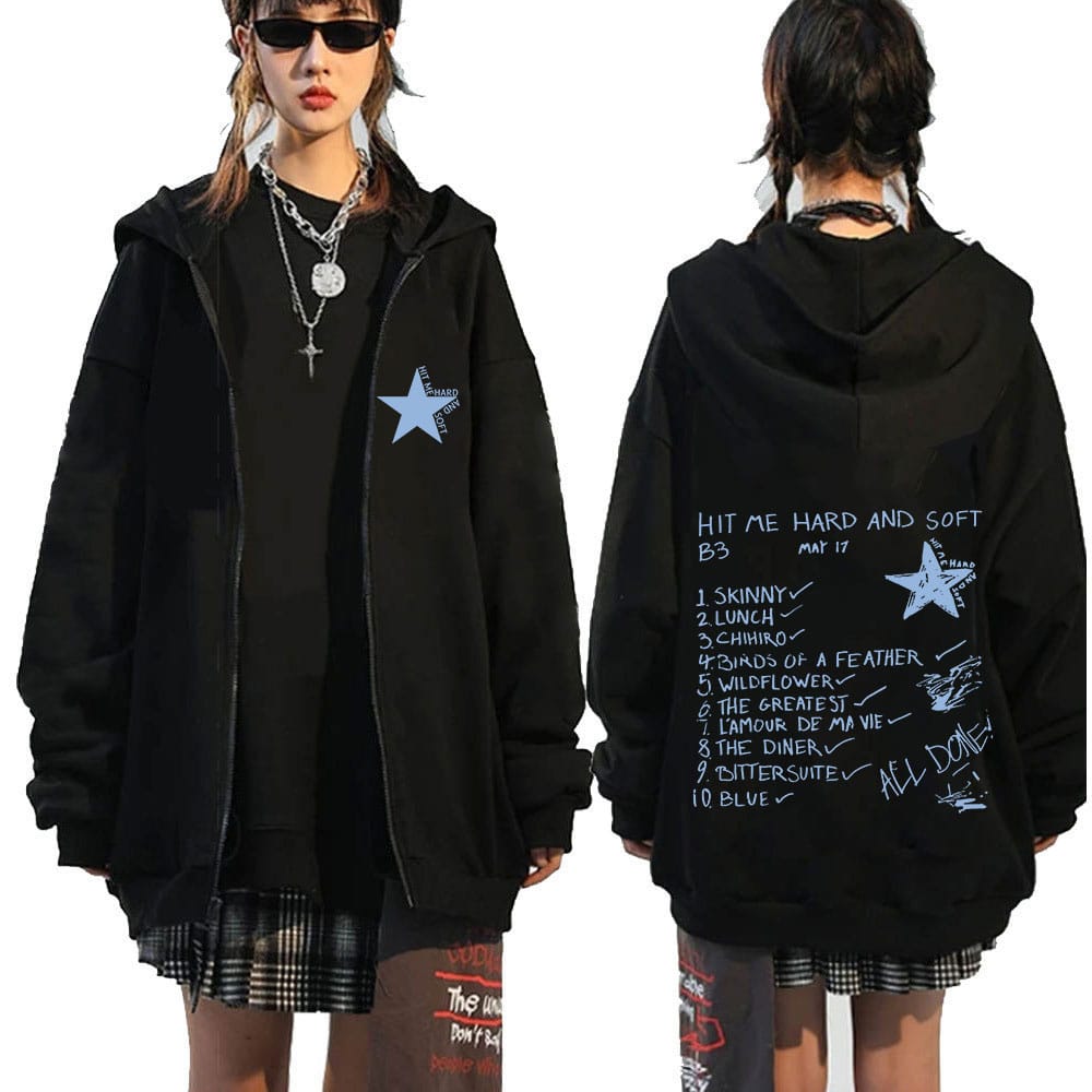 Hit Me Hard and Soft 2024 Tour Zipper Hoodies Men's Women Clothing Fashion Harajuku Zip Up Sweatshirts Casual Jackets Fans Gift