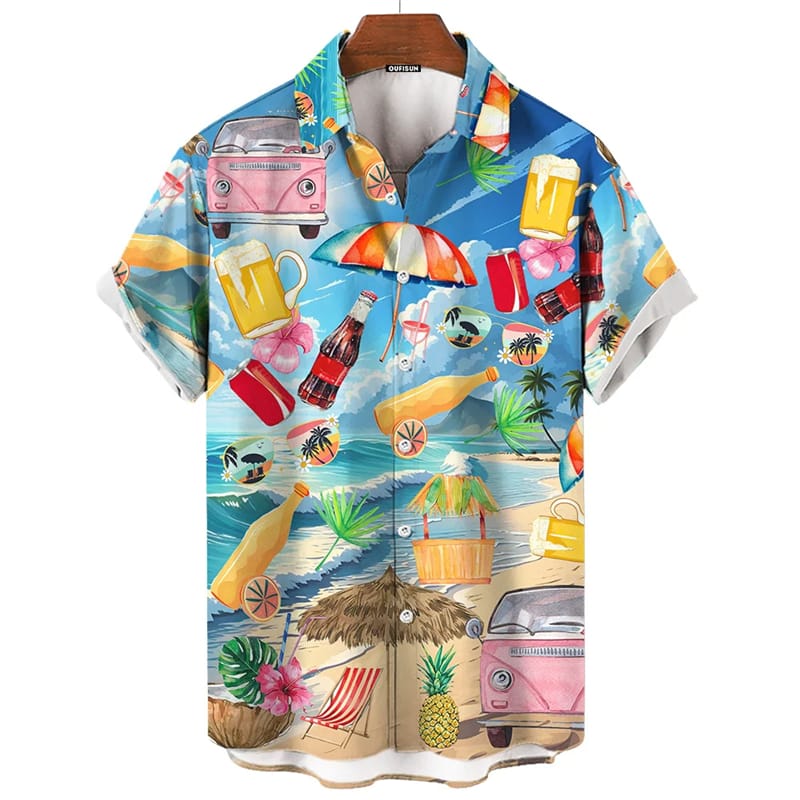 Hawaiian Shirt 3d Printed Funny Pattern Shirt Men Women Clothing Beach Short Sleeve Blouse Fashion Men's Vocation Lapel Camisa