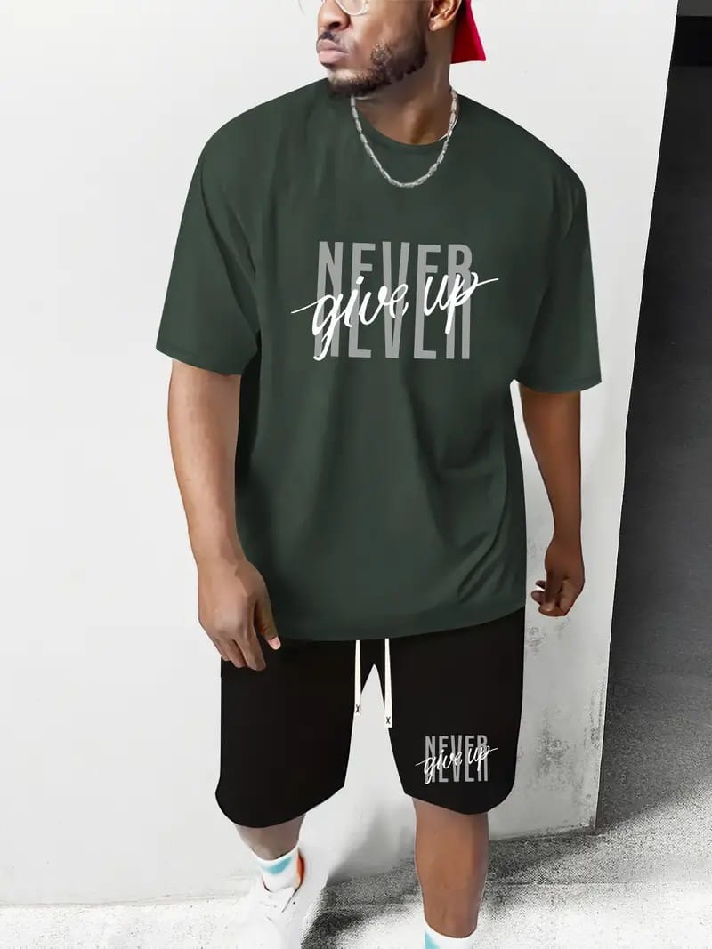 Men's New Short-sleeved Clothing Men's Summer Leisure Suit Comfortable And Breathable Quick Dry Running Suit Street Fashion