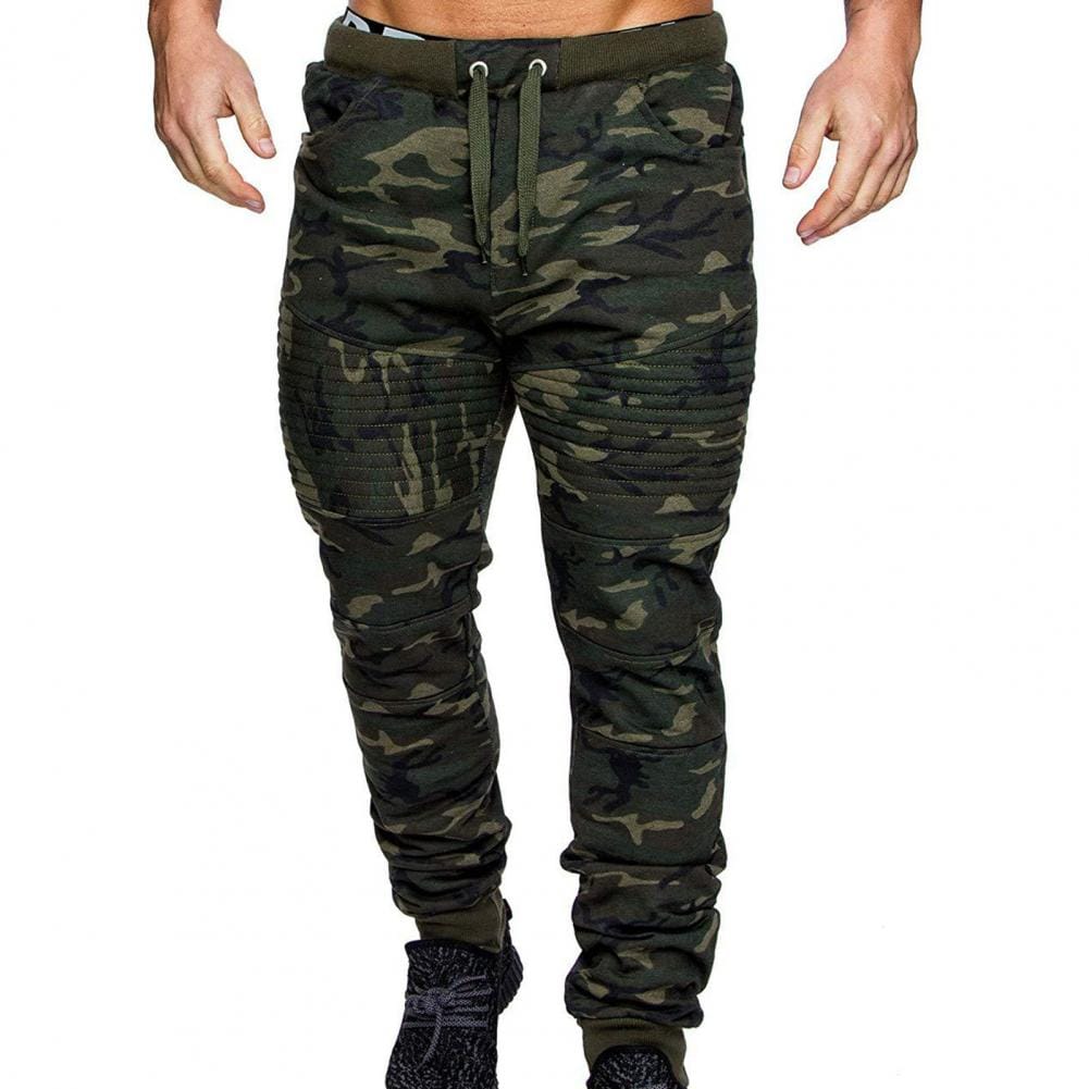 Men Pants Camouflage Print Casual Pants Men's Breathable Sweatpants Ankle-banded Joggers Camouflage Quick Dry Loose Trousers