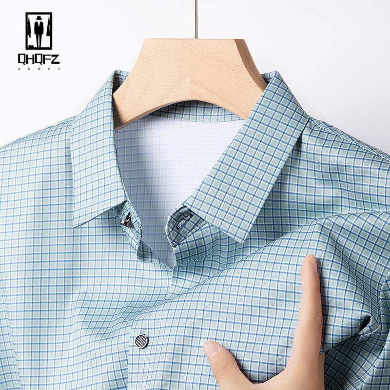 2024 Summer New Men's Business Casual Printed Short Sleeved Shirt Fashion Comfortable Wrinkle Resistant Top