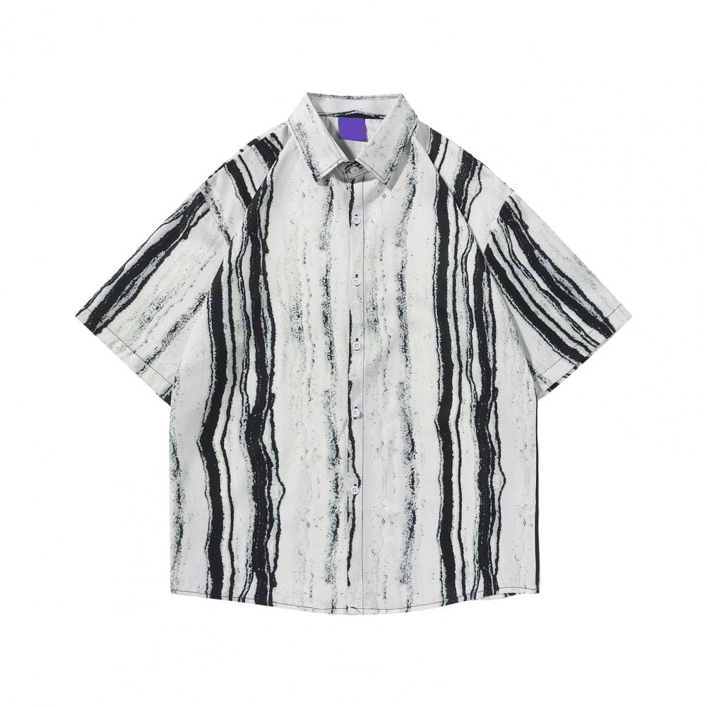 Hawaiian Men's Print Short Sleeve Shirt Beach Coconut Tree Fashion Lapel Top 2024 New For Men Vacation Top