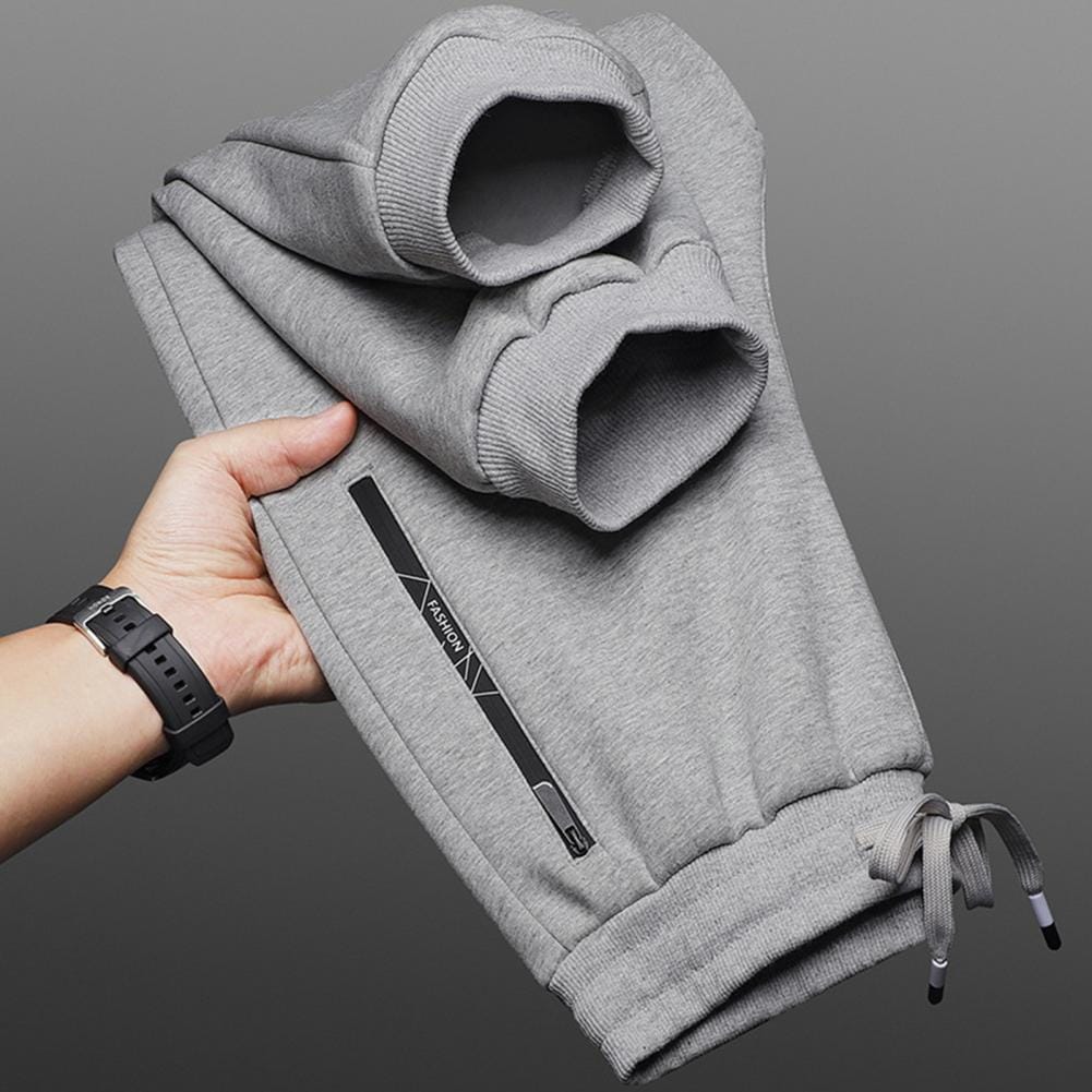 Men Casual Trousers Soft Breathable Men's Gym Training Jogging Sweatpants with Zipper Pockets Elastic Waist for Comfortable