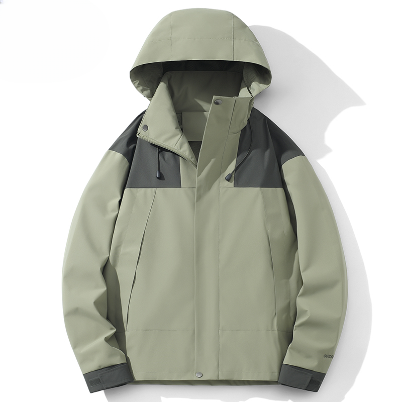 Men's windproof jacket Winter new removable hood outdoor travel waterproof sportswear men's casual breathable punching jacket