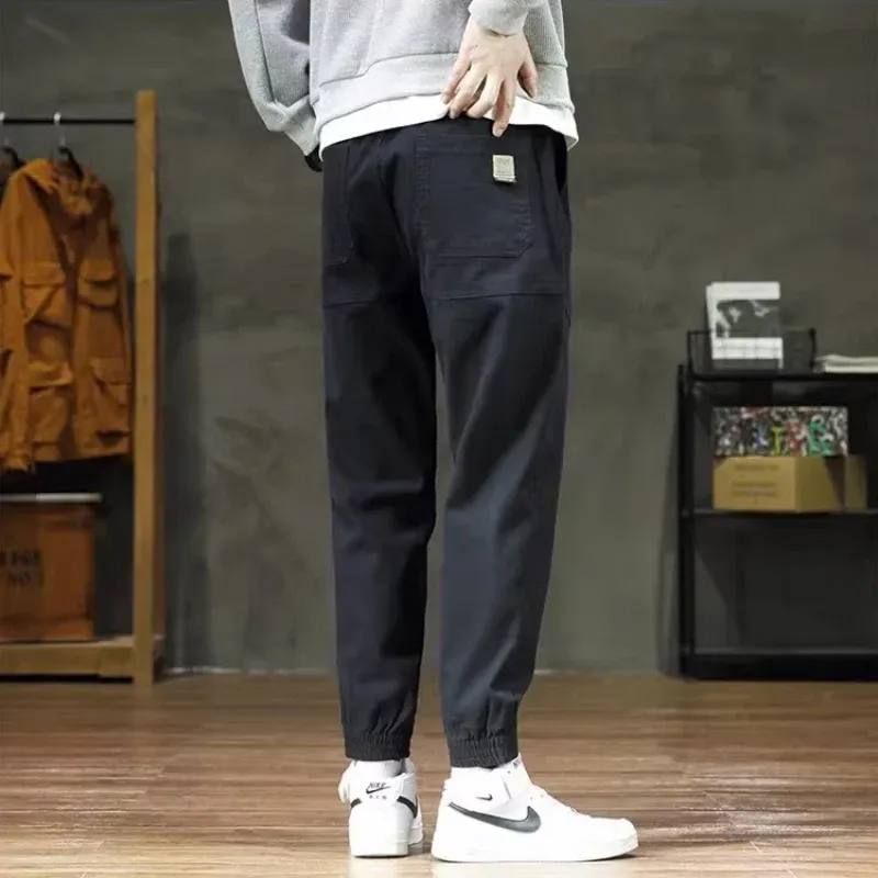 Summer slim American work pants, men's loose wide leg paratrooper assault pants, light and thin quick drying sports casual pants