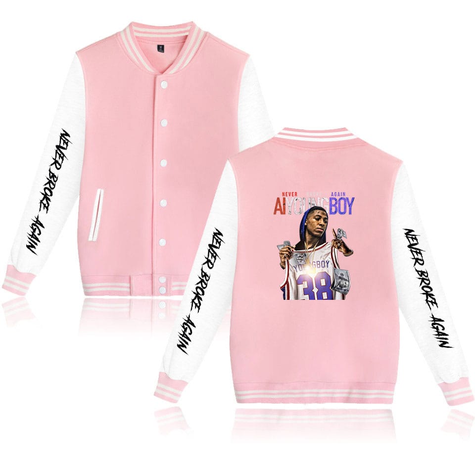 Rapper YoungBoy Never Broke Again Baseball Jacket Men's Hoodie Sweatshirt Boys Girls Harajuku Jackets Streetwear College Coats