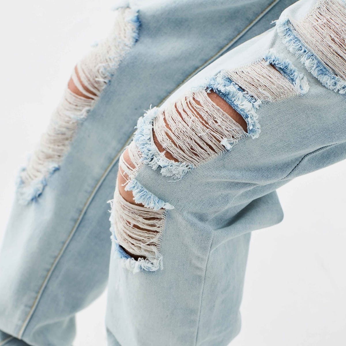 High Street Ripped Jeans Men's Loose Tide Brand Casual Hip Hop Trend Summer Straight Pants Trend Original American Style