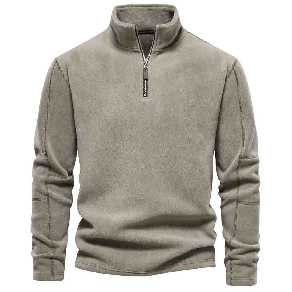 Brand Quality Thicken Warm Fleece Jacket for Men Zipper Stand Neck Pullover Fall Winter Men's Sweatshirts Hoodies Soft Male Tops