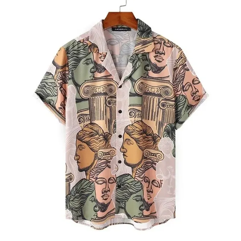 Hawaiian Shirt Men 3D Funny Print Shirts Summer Men's Clothing Fashion Pattern Short Sleeve Top Casual Streetwear Oversized Tees