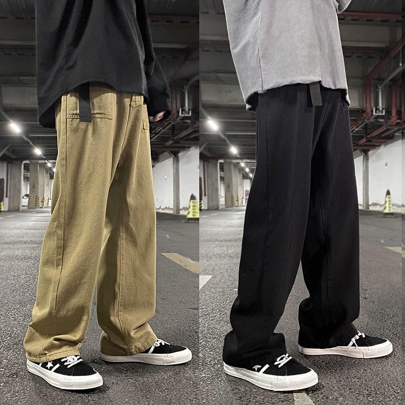 Men's Casual Pants Fashion Pants Men's Loose Straight Wide Leg Men's Pants Retro Cargo Pants for Men Autumn