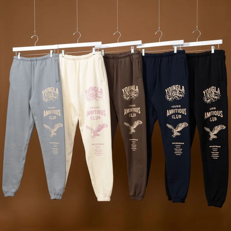 2024 new trend men's youngla sweatpants casual pants gym running cycling bodybuilding training pants