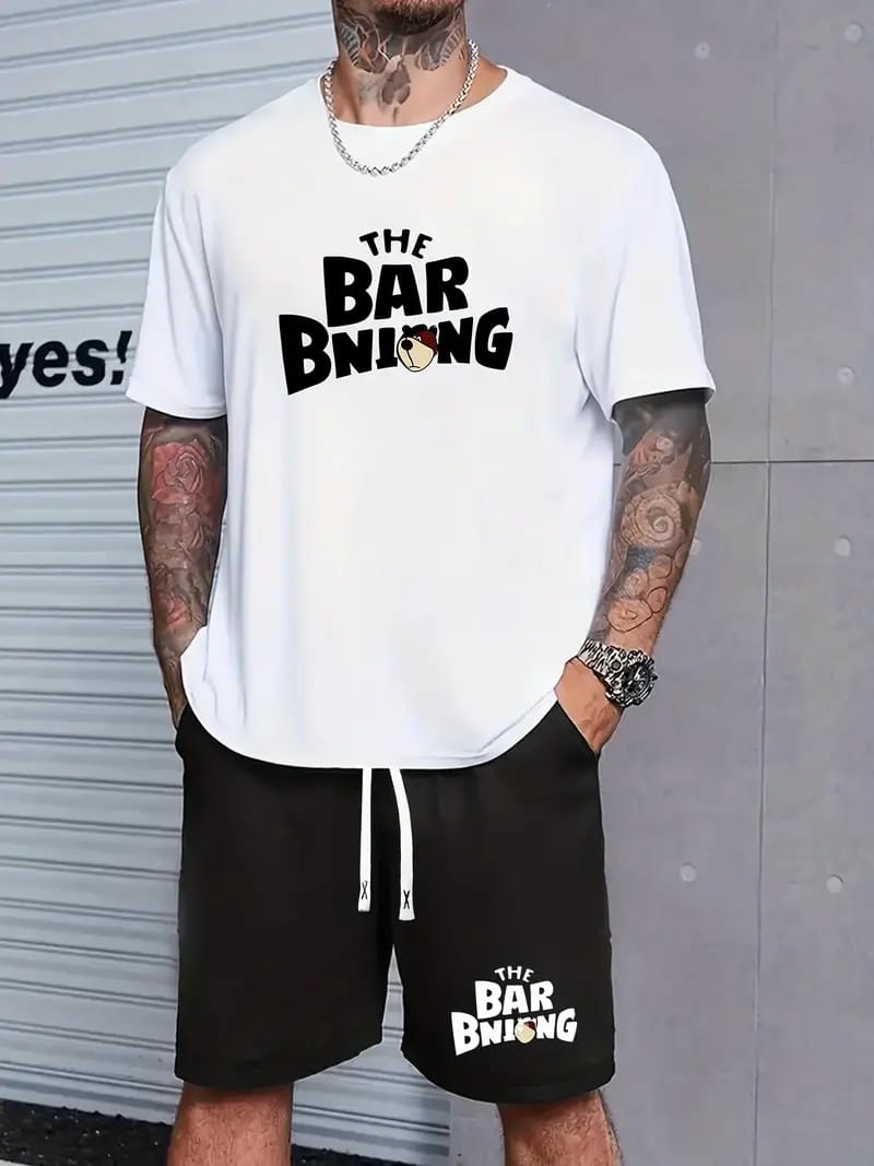 Summer Sportswear Suit Men'S Fashion Two-Piece Sports Fitness Running Casual Quick Drying Short Sleeved Shorts Set For Men