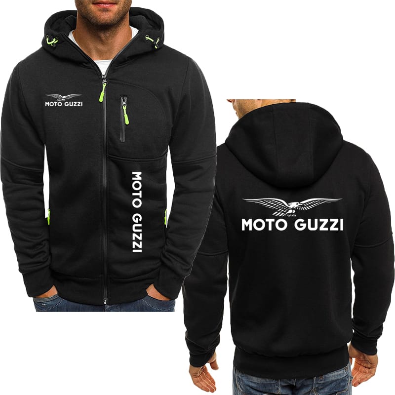 2024 Solid Color Men Hoodies Fleece cotton Mens Sweatshirt Fashion Streetwear Moto guzzi printing Men's Pullovers Brand Hoody