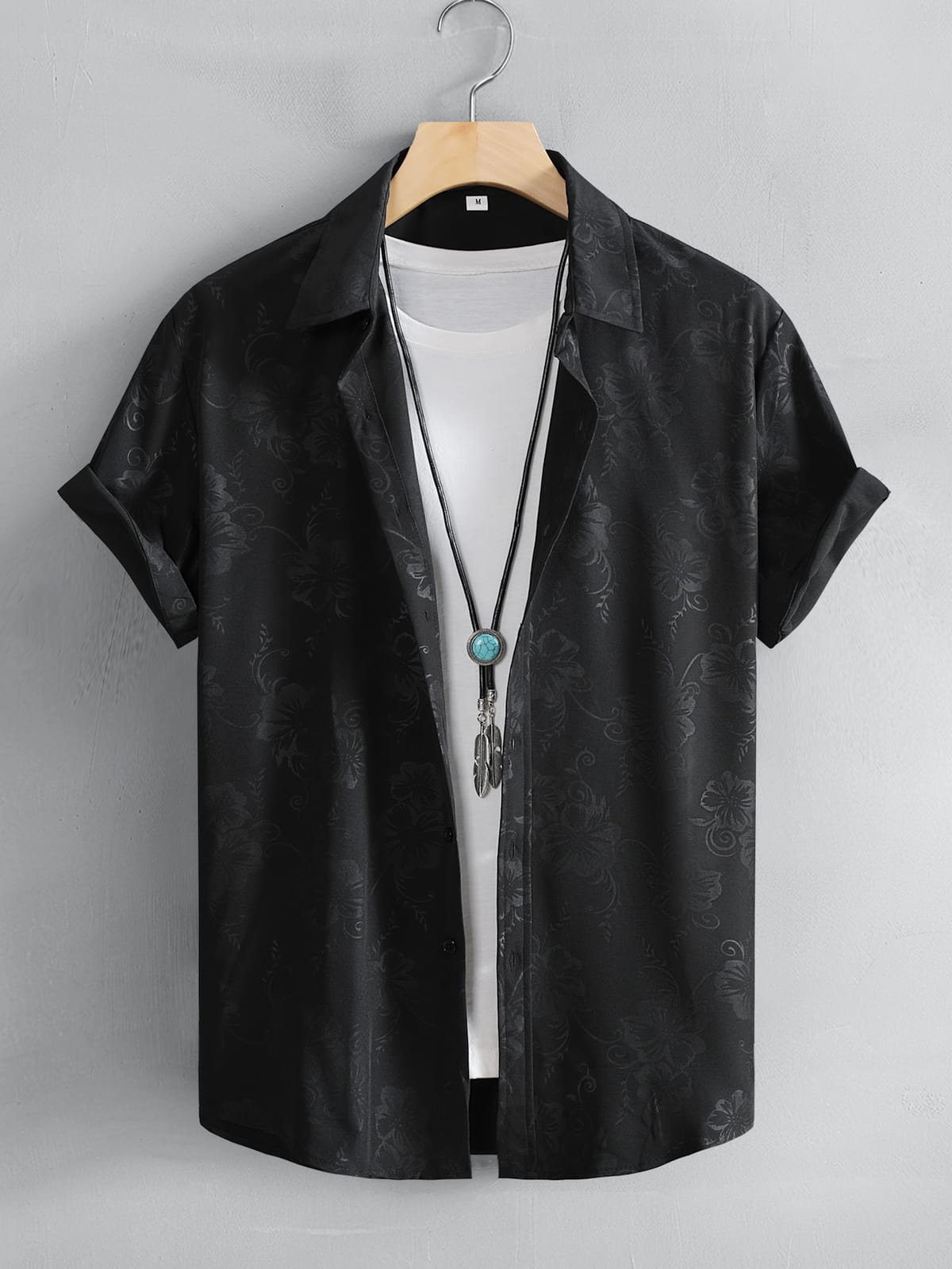 New Luxury Silk Shirts for Men Black Floral Short Sleeve Male Blouese Casual Tops Formal Streetwear 2024 Men's Clothing Tops