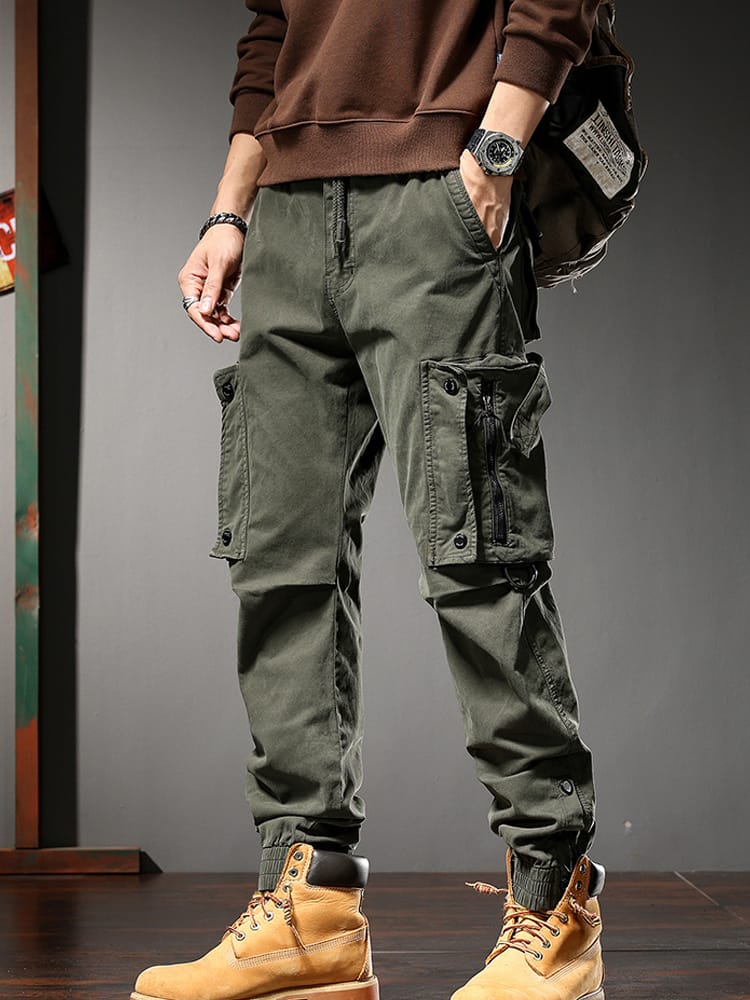 Work pants men's loose and trendy outdoor multi pocket American motorcycle leggings casual long pants