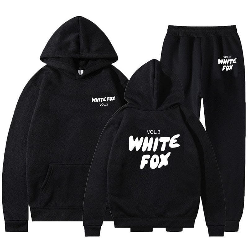 3PCS 2024 Trendy Hot Selling Items White Fox Men's and Women's Hoodie Loose Fitting Hoodie Thick Letter Print Casual Men's wear