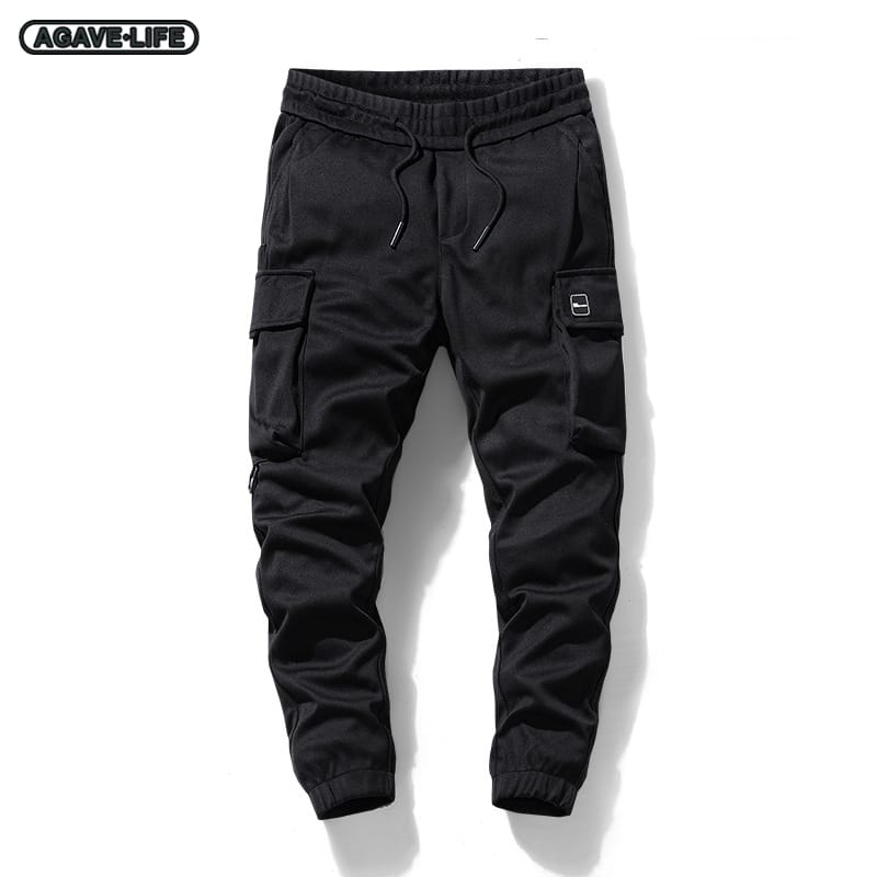 Vintage Men Cargo Pant Spring Autumn Men's Casual Pant Teenager Male Elastic Eaist Drawstred Breathable Outdoor Classic Trousers