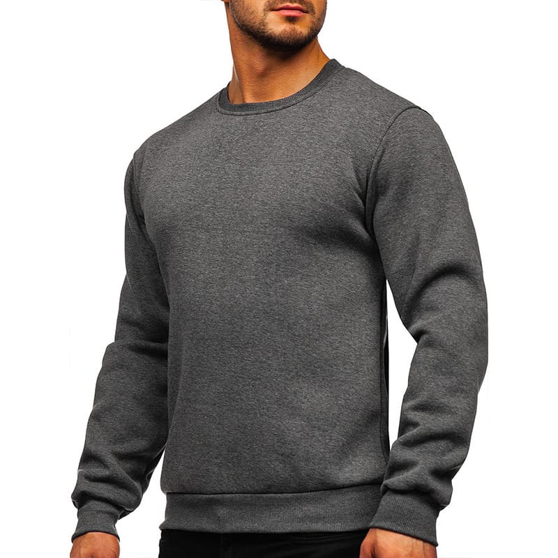 2024 New Autumn and Winter Men's Long-sleeved Round Neck Hoodie European and American Pullover Sports Warm Thick Male Hoodie