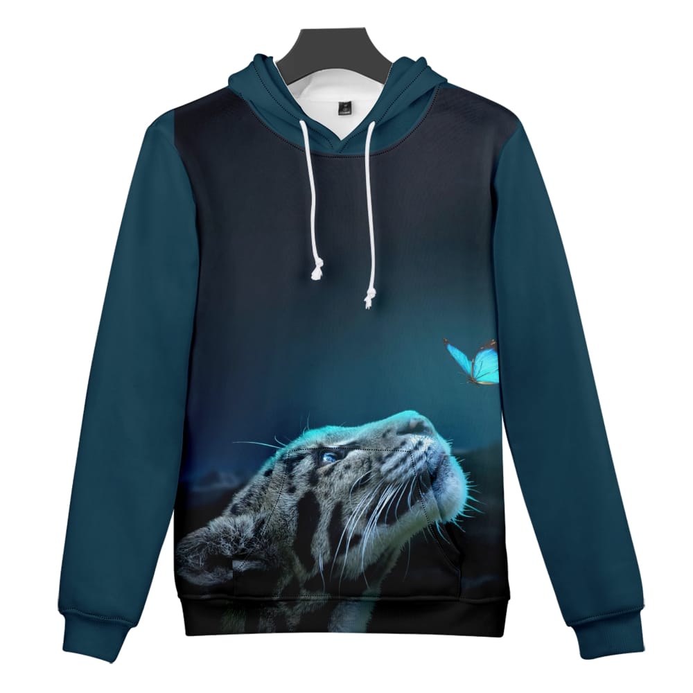 Winter 2022 Tiger Rose 3D Hoodie Mushroom Pattern Men's Goth Couple Oversized Casual Sweatshirt