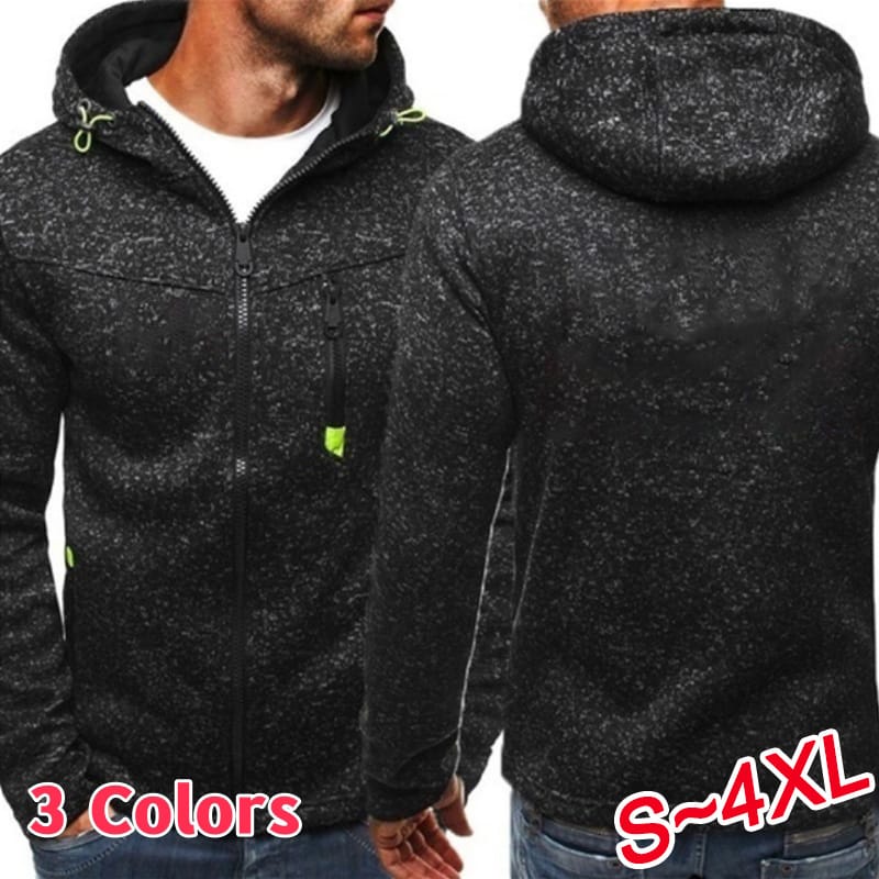 Hot Fashion Men's Hoodie Zipper Coat Casual Outdoor Sports Fried Dough Twists Sweater Zipper Hoodie Sweatshirt Hoodie Jacket