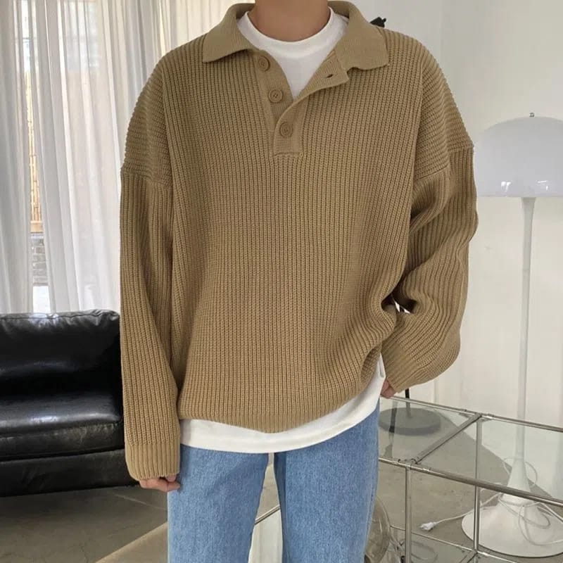 2023 Casual TShirts Pullover Men's Loose Autumn Winter Fashion Man Solid Slim Knitted Warm Sweater Cool Boys