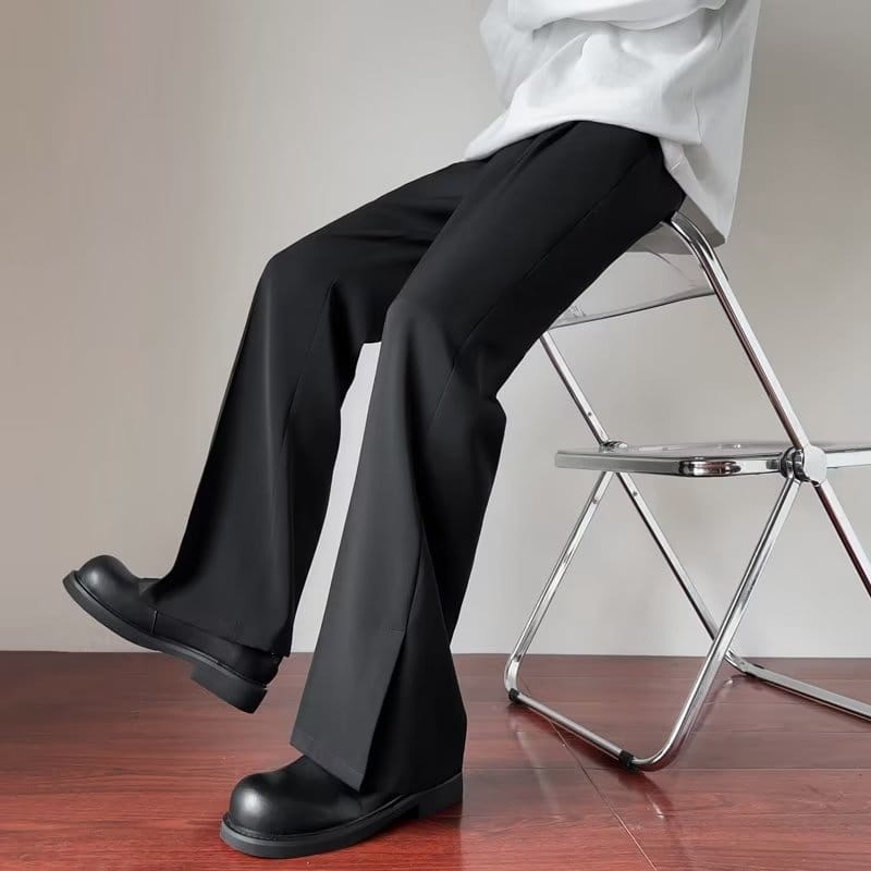 2024 Fashion Spring Autumn Men Split High Waist Trousers Male Long Thin Solid Color Pant Men's Casual Straight Suit Pants I725