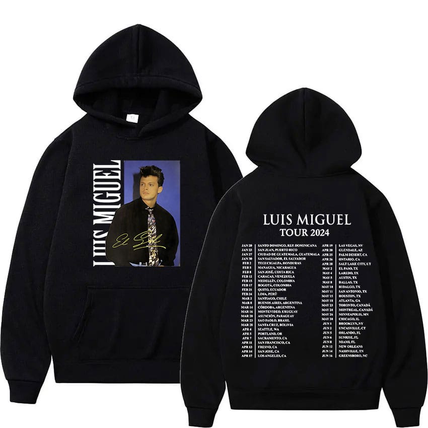 90s Retro Luis Miguel Tour 2024 Graphic Hoodie Men's Hip Hop Gothic Pullover Sweatshirt Casual Fashion Oversized Hoody Streetwea
