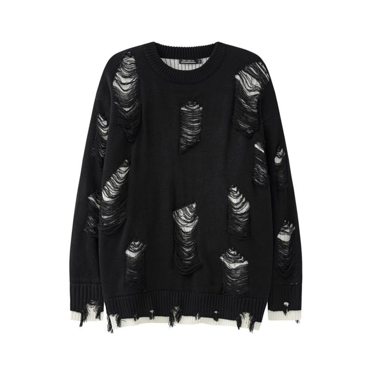 Men's Autumn And Winter Retro Worn Out Sweater Round Neck Vintage Pullover Loose Versatile Knit Wool Oversize Sweater Jacket