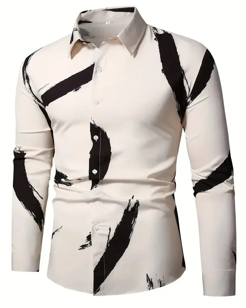 2023 Autumn Shirt Men's Formal Striped Shirt Slim Men's Casual Long Sleeve Shirt Men's Oversized 6XL Comfortable